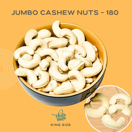 Jumbo Cashew Nuts, Grade 180, 250g Pouch