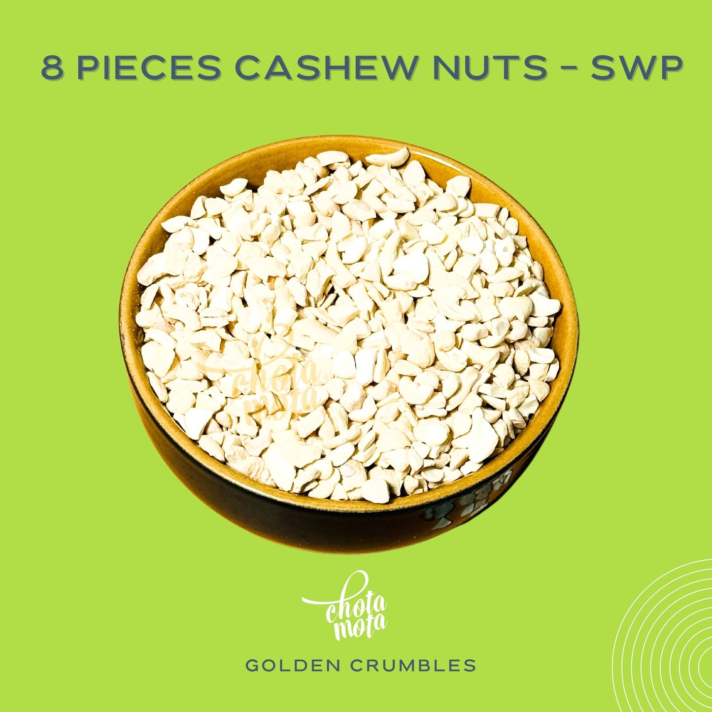 8-Pieces Cashew Nuts, Grade SWP, 250g Pouch